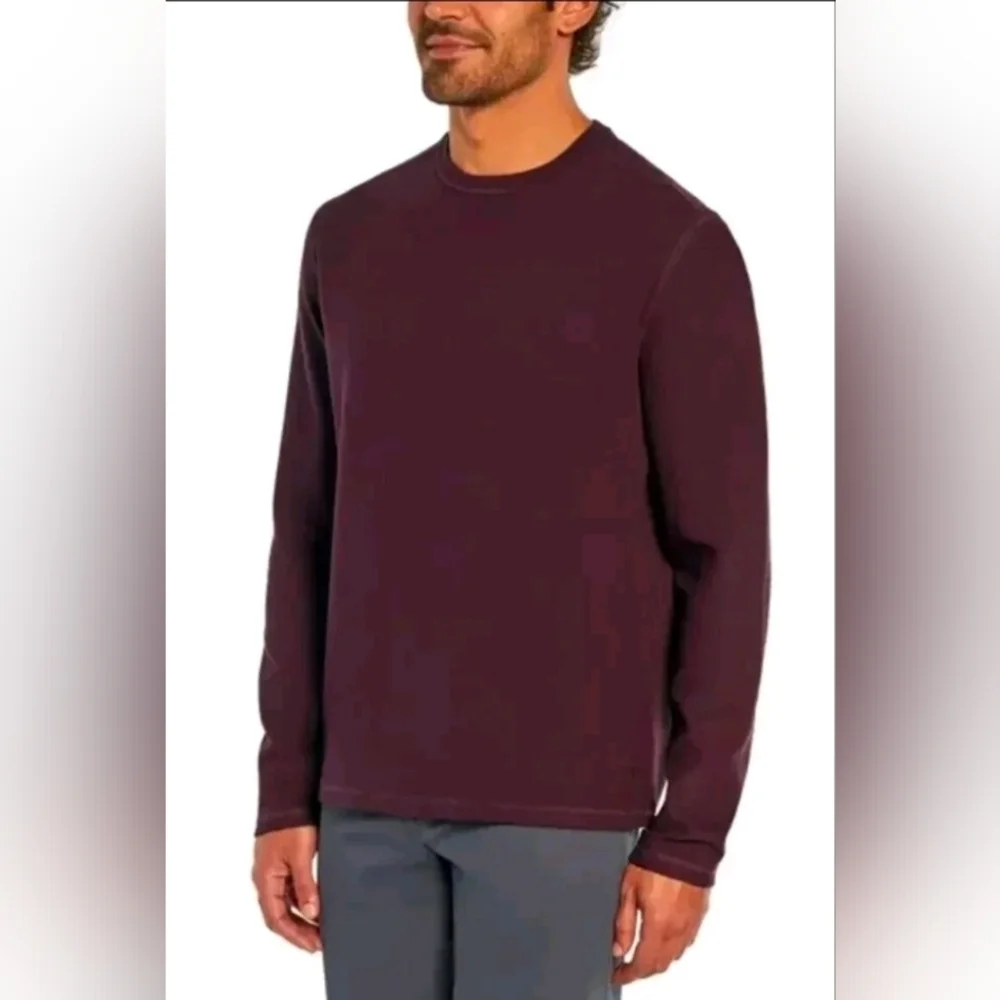 Banana Republic Men's Textured Double Knit Crew, Red,